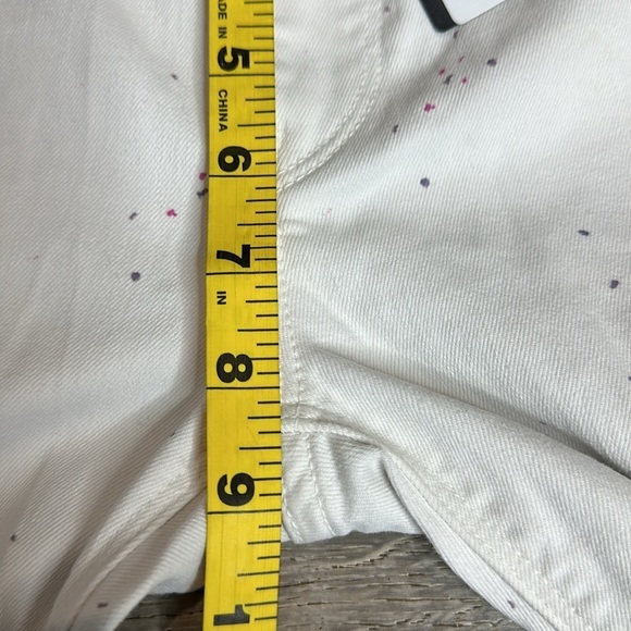 NWT HUDSON Soft Light Gray Paint Splatter Print Mid Rise Skinny Jeans Sz 25 - Picture 10 of 12